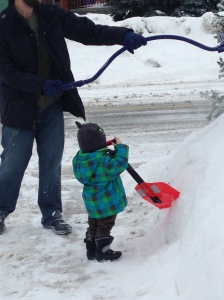 Why do we push snow from one place to another? Also, why do our neighbours have a giant tractor to do this job?
